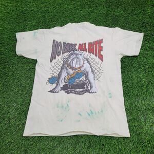 Vintage 1994 Dog Shirt M/L 21x28 Green Pitbull Lifeforms USA